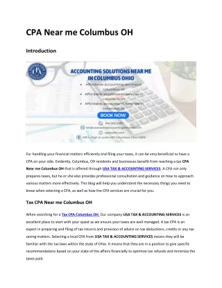 CPA Near me Columbus OH