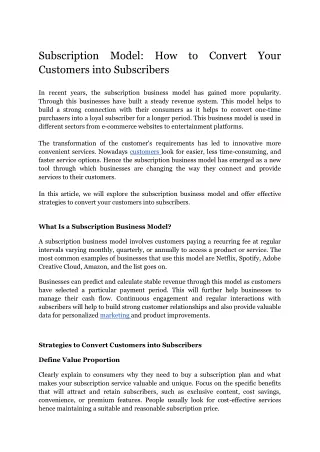 Subscription Model_ How to Convert Your Customers into Subscribers