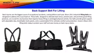 Back Support Belt for Lifting - Bison Life