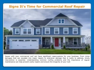 Signs It's Time for Commercial Roof Repair