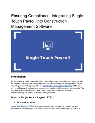 Ensuring Compliance_ Integrating Single Touch Payroll into Construction Management Software