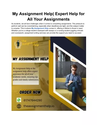 My Assignment Help_ Expert Help for All Your Assignments