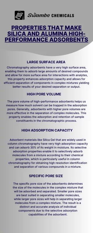 Properties That Make Silica and Alumina High-Performance Adsorbents