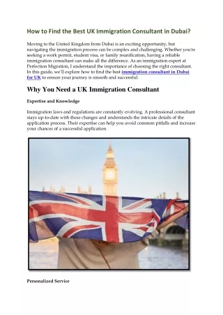 How to Find the Best UK Immigration Consultant in Dubai