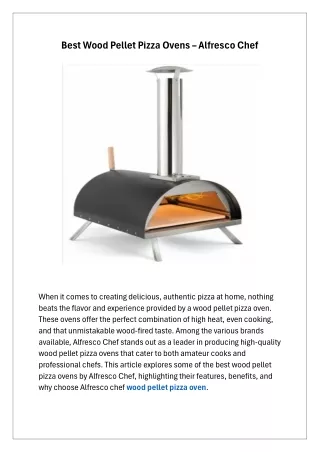 Best Wood Pellet Pizza Oven - Alfresco Chef