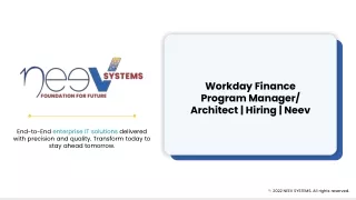 Workday Finance Program Manager_ Architect _ Hiring _ Neev