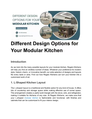 Different Design Options for Your Modular Kitchen