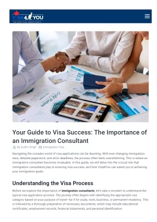 Your Guide to Visa Success: The Importance of an Immigration Consultant