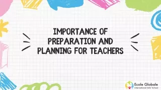Importance of preparation and planning for teachers
