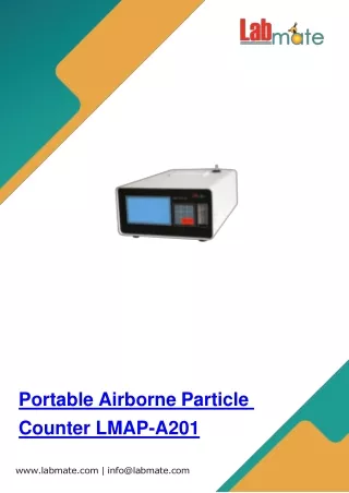 Portable Airborne Particle Counter Weight 8.0 kgs