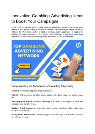 Innovative Gambling Advertising Ideas to Boost Your Campaigns