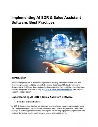 Implementing AI SDR & Sales Assistant Software_ Best Practices