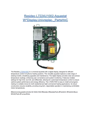 Resideo L7224U1002-Aquastat W^Display,Univreplac._PartsHnC