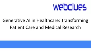 Generative AI in Healthcare Transforming Patient Care and Medical Research