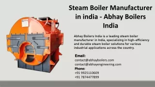 Steam Boiler Manufacturer in india - Abhay Boilers India