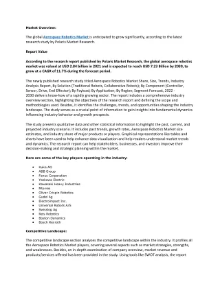 Aerospace Robotics Market