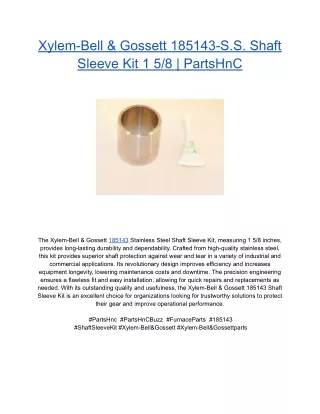 Xylem-Bell & Gossett 185143-S.S. Shaft Sleeve Kit 1 5_8 _ PartsHnC