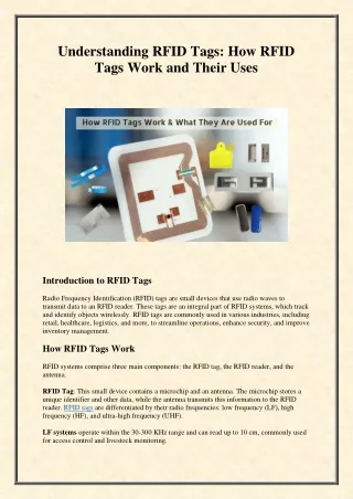 Understanding RFID Tags and How RFID tags work