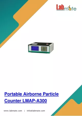 Portable Airborne Particle Counter Weight 6.0 kgs