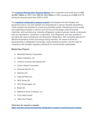 Industrial Refrigeration Systems Market
