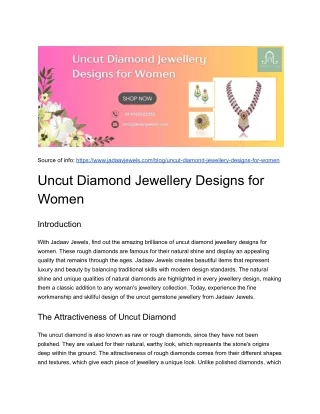 Uncut Diamond Jewellery Designs for Women