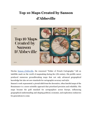 Top 10 Maps Created by Sanson d'Abbeville