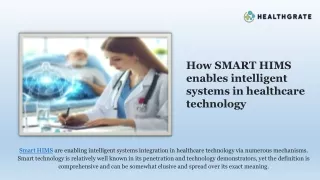 How SMART HIMS enables intelligent systems in healthcare technology