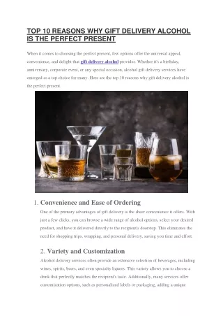 TOP 10 REASONS WHY GIFT DELIVERY ALCOHOL IS THE PERFECT PRESENT