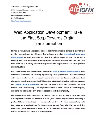 Web Application Development_ Take the First Step Towards Digital Transformation