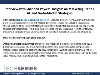 iTech Series Unplugged Interview with Shannon Powers