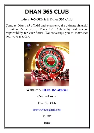 Dhan 365 Official   Dhan 365 Club