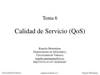 Tema 6 Calidad de Servicio (QoS)