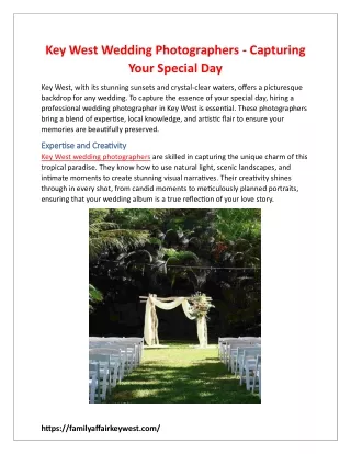 Key West Wedding Photographers - Capturing Your Special Day