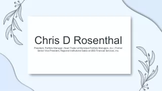 Chris D Rosenthal - A Creative Strategist From Novelty, Ohio