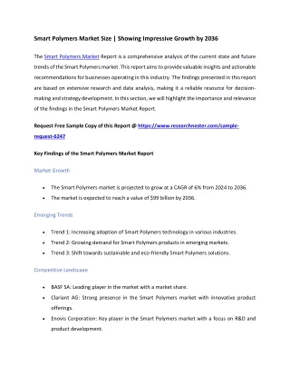 Smart Polymers Market