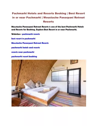 Pachmarhi Hotels and Resorts Booking | Best Resort in or near Pachmarhi | Mousta