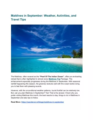Maldives in September: Discover Enchanted Island Amidst Rain