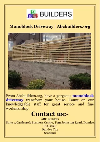 Monoblock Driveway  Abcbuilders.org