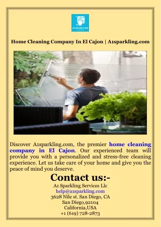 Home Cleaning Company In El Cajon  A1sparkling.com