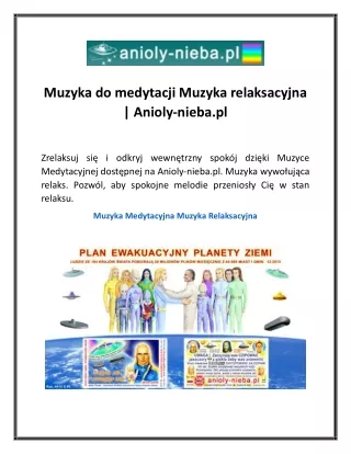 Muzyka do medytacji Muzyka relaksacyjna Anioly-nieba