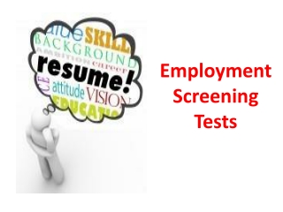 Employment Screening Tests