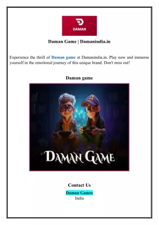Daman Game | Damanindia.in