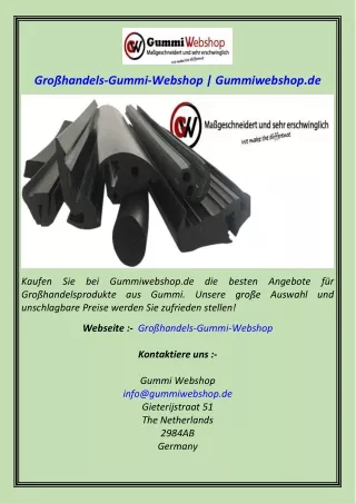 Großhandels-Gummi-Webshop  Gummiwebshop.de