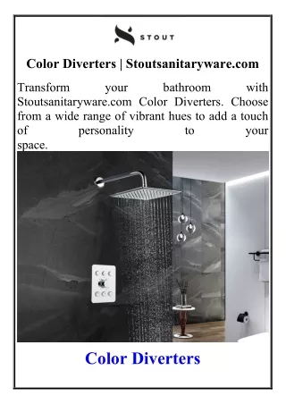 Color Diverters Stoutsanitaryware.com