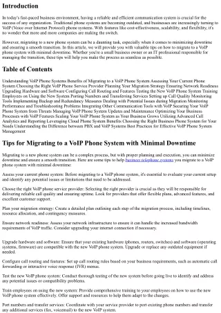 Tips for Migrating to a VoIP Phone System with Minimal Downtime