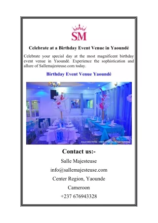 Celebrate at a Birthday Event Venue in Yaoundé