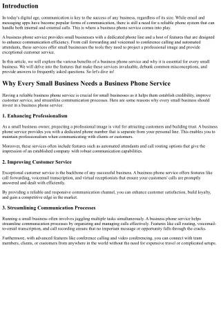 Why Every Small Business Needs a Business Phone Service