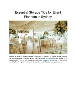 Essential Storage Tips for Event Planners in Sydney