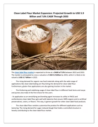 Clean Label Flour Market