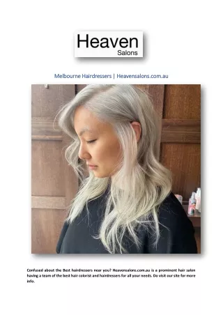 Melbourne Hairdressers | Heavensalons.com.au